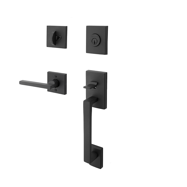 Baldwin Reserve - La Jolla Contemporary Lever Handleset - Full Dummy - Square Rose - 190 - Satin Black - Grade 2 - Optional Handing - UHS Hardware Baldwin Reserve - La Jolla Contemporary Lever Handleset - Full Dummy - Square Rose - 190 - Satin Black - Grade 2 - Optional Handing - UHS Hardware