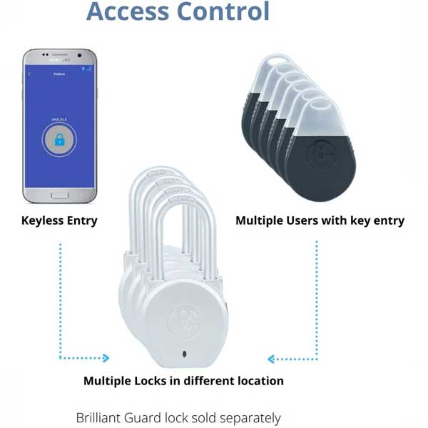 Brilliant Guard - BRG-BGMK6338 - Bluetooth Padlock Smart Key - UHS Hardware Brilliant Guard - BRG-BGMK6338 - Bluetooth Padlock Smart Key - UHS Hardware