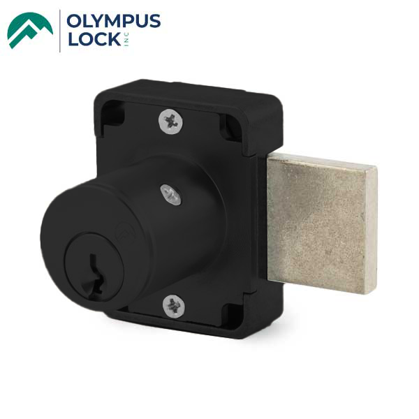 Olympus - 100DR - Cabinet Deadbolt Lock - D4291 4-pin - Standard Bolt - Matte Black - 15/16" - Optional Keying - Non Handed - Grade 1 - UHS Hardware Olympus - 100DR - Cabinet Deadbolt Lock - D4291 4-pin - Standard Bolt - Matte Black - 15/16" - Optional Keying - Non Handed - Grade 1 - UHS Hardware