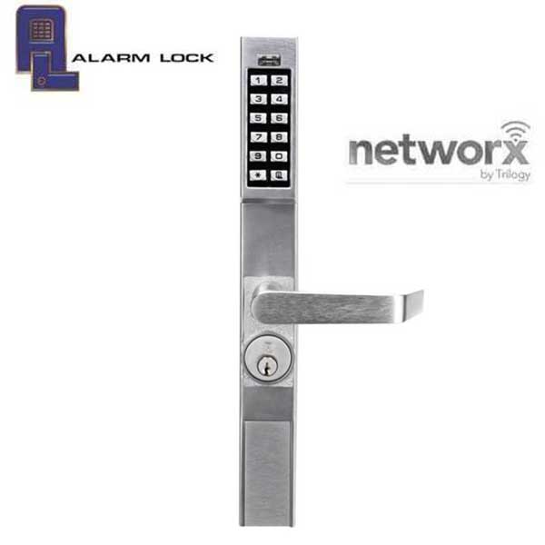 Alarm Lock Trilogy - DL1300NW - Narrow-Stile Digital Keypad Lever Lock - Networx - Wireless Access - 26D - Satin Chrome - Grade 1 - UHS Hardware Alarm Lock Trilogy - DL1300NW - Narrow-Stile Digital Keypad Lever Lock - Networx - Wireless Access - 26D - Satin Chrome - Grade 1 - UHS Hardware