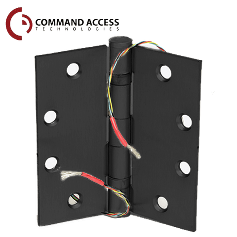 Command Access - Energy Transfer Swing Hinge - Steel Base - 4/26 Gauge - Black - UHS Hardware Command Access - Energy Transfer Swing Hinge - Steel Base - 4/26 Gauge - Black - UHS Hardware