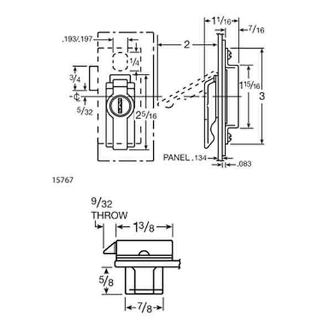 CCL - 15767 Panel Enclosure Lock - RH - KA CAT 45 - US26D - UHS Hardware CCL - 15767 Panel Enclosure Lock - RH - KA CAT 45 - US26D - UHS Hardware