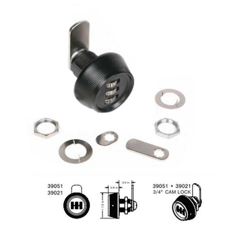 CCL - 390 Series- 3 Dial Sesamee Combination Cam Lock - 3/4" - Black - UHS Hardware CCL - 390 Series- 3 Dial Sesamee Combination Cam Lock - 3/4" - Black - UHS Hardware