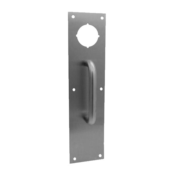 Don-Jo - CFK7115 - Pull Plate W/ Deadbolt Hole - 4" x 16" - Satin Stainless Steel - 6" CTC