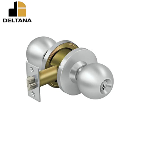 Deltana - Comm - Storeroom Standard Grade 2 - Round - 2-3/4" Backset - 1-3/8" - 1-3/4" Door Thickness - Universal Handing - UL Listed w/ 1/2" Throw Deltana - Comm - Storeroom Standard Grade 2 - Round - 2-3/4" Backset - 1-3/8" - 1-3/4" Door Thickness - Universal Handing - UL Listed w/ 1/2" Throw