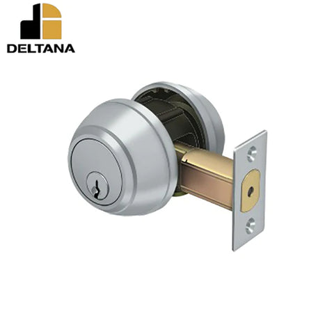 Deltana - Double Deadbolt Grade 1 - 2-3/4" Backset - 1-3/8" - 1-3/4" Door Thickness - Universal Handing - Optional Finish Deltana - Double Deadbolt Grade 1 - 2-3/4" Backset - 1-3/8" - 1-3/4" Door Thickness - Universal Handing - Optional Finish