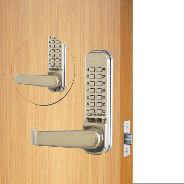 Code Locks - CL410 - Mechanical Lock - Medium Duty - Optional Backset - Tubular Latch Bolt - Code In / Out - Silver - UHS Hardware