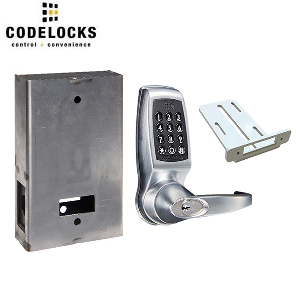 CodeLocks - CL4510 Gate Box Kit - Electronic Smart Lock - Tubular Latch Bolt Gate Box Kit - Entrance - Brushed Steel - UHS Hardware CodeLocks - CL4510 Gate Box Kit - Electronic Smart Lock - Tubular Latch Bolt Gate Box Kit - Entrance - Brushed Steel - UHS Hardware