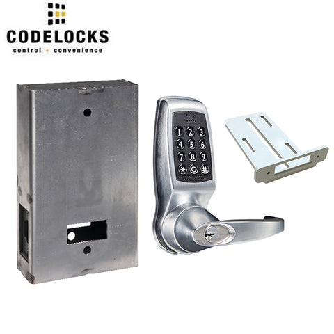 CodeLocks - CL4510 Gate Box Kit - Electronic Smart Lock - Tubular Latch Bolt Gate Box Kit - Entrance - Brushed Steel - UHS Hardware CodeLocks - CL4510 Gate Box Kit - Electronic Smart Lock - Tubular Latch Bolt Gate Box Kit - Entrance - Brushed Steel - UHS Hardware