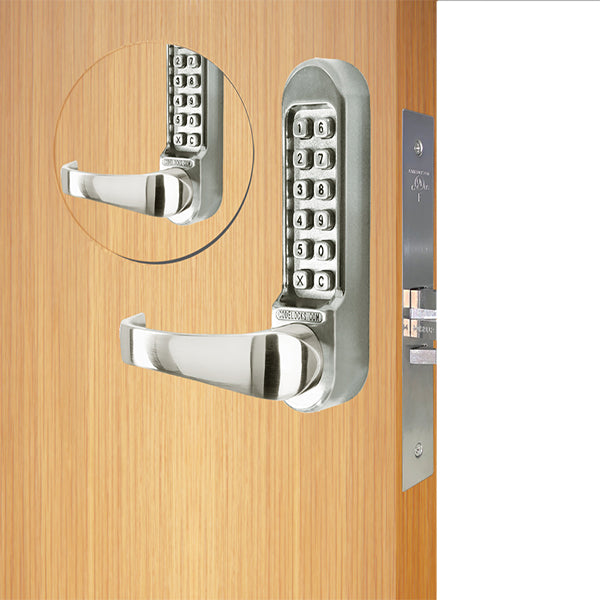 Code Locks - CL555 - Mechanical Lock - Heavy Duty - 2 3/4" Backset - Mortise Lock - Code In / Out - Passage Function - Stainless Steel - UHS Hardware Code Locks - CL555 - Mechanical Lock - Heavy Duty - 2 3/4" Backset - Mortise Lock - Code In / Out - Passage Function - Stainless Steel - UHS Hardware