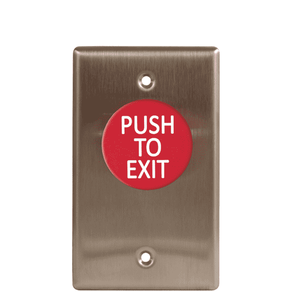 Camden CM-420RPTE - Push/Exit Single Gang Mushroom Switch - Momentary - 12/24 VDC - UHS Hardware Camden CM-420RPTE - Push/Exit Single Gang Mushroom Switch - Momentary - 12/24 VDC - UHS Hardware