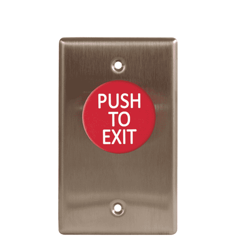 Camden CM-420RPTE - Push/Exit Single Gang Mushroom Switch - Momentary - 12/24 VDC - UHS Hardware Camden CM-420RPTE - Push/Exit Single Gang Mushroom Switch - Momentary - 12/24 VDC - UHS Hardware