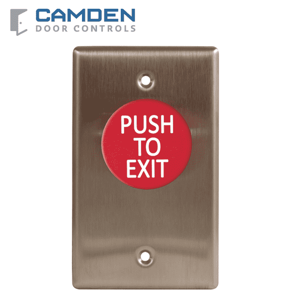 Camden CM-420RPTE - Push/Exit Single Gang Mushroom Switch - Momentary - 12/24 VDC - UHS Hardware Camden CM-420RPTE - Push/Exit Single Gang Mushroom Switch - Momentary - 12/24 VDC - UHS Hardware