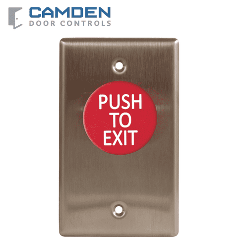 Camden CM-420RPTE - Push/Exit Single Gang Mushroom Switch - Momentary - 12/24 VDC - UHS Hardware Camden CM-420RPTE - Push/Exit Single Gang Mushroom Switch - Momentary - 12/24 VDC - UHS Hardware