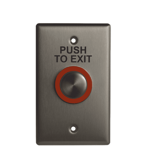 Camden CM-9600/7 - Push/Exit Switch - Illuminated Piezoelectric - w/ Faceplate Graphic Push to Exit - 12/24 VDC - UHS Hardware Camden CM-9600/7 - Push/Exit Switch - Illuminated Piezoelectric - w/ Faceplate Graphic Push to Exit - 12/24 VDC - UHS Hardware