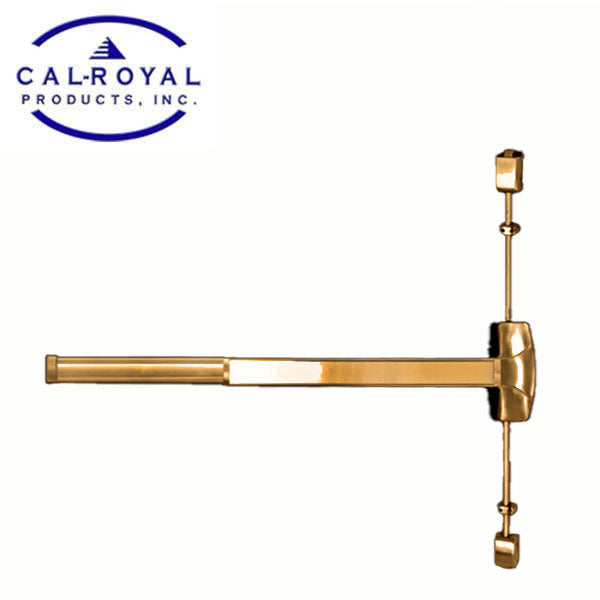 Cal-Royal - Surface Vertical Rod - 36" x 84" - Bright Brass - Optional Handing - Fire Rated - Grade 1 - UHS Hardware Cal-Royal - Surface Vertical Rod - 36" x 84" - Bright Brass - Optional Handing - Fire Rated - Grade 1 - UHS Hardware
