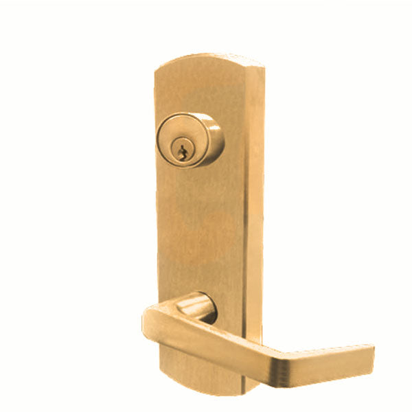 Cal-Royal - Escutcheon Lever Exit Trim - 2-3/4 " Backset - for A7700/AF7700 Exit Devices - Entrance - Bright Brass - Grade 1 - UHS Hardware Cal-Royal - Escutcheon Lever Exit Trim - 2-3/4 " Backset - for A7700/AF7700 Exit Devices - Entrance - Bright Brass - Grade 1 - UHS Hardware