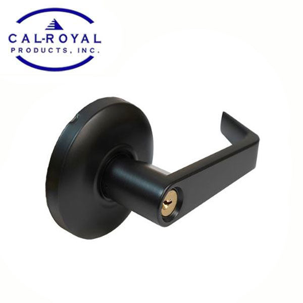 Cal-Royal - STR05L - Clutch Cylindrical Lever - Exit Device Trim - Storeroom - Schlage "C" Keyway - Black - Grade 1 - UHS Hardware Cal-Royal - STR05L - Clutch Cylindrical Lever - Exit Device Trim - Storeroom - Schlage "C" Keyway - Black - Grade 1 - UHS Hardware