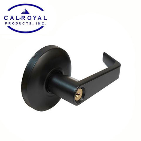 Cal-Royal - STR05L - Clutch Cylindrical Lever - Exit Device Trim - Storeroom - Schlage "C" Keyway - Black - Grade 1 - UHS Hardware Cal-Royal - STR05L - Clutch Cylindrical Lever - Exit Device Trim - Storeroom - Schlage "C" Keyway - Black - Grade 1 - UHS Hardware