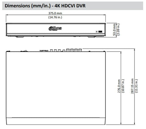 Dahua / HDCVI DVR / 16 Channels / Analytics+/1U / Penta-brid / 8MP / 4k / 4TB HDD / X72A3A4 - UHS Hardware Dahua / HDCVI DVR / 16 Channels / Analytics+/1U / Penta-brid / 8MP / 4k / 4TB HDD / X72A3A4 - UHS Hardware