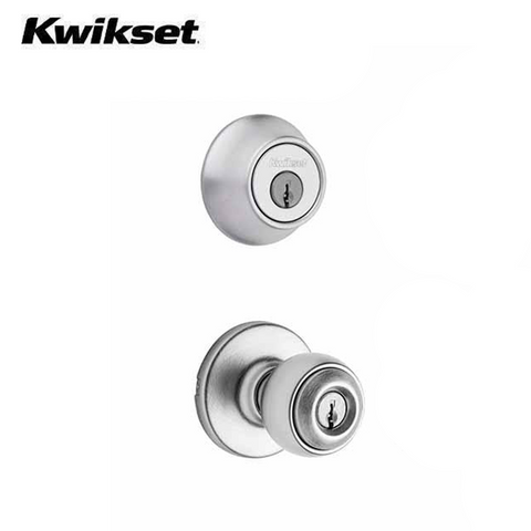 Kwikset - Tylo Combo Set - Single Deadbolt & Knob - Round Rose - Optional Finish - Grade 3 - UHS Hardware Kwikset - Tylo Combo Set - Single Deadbolt & Knob - Round Rose - Optional Finish - Grade 3 - UHS Hardware