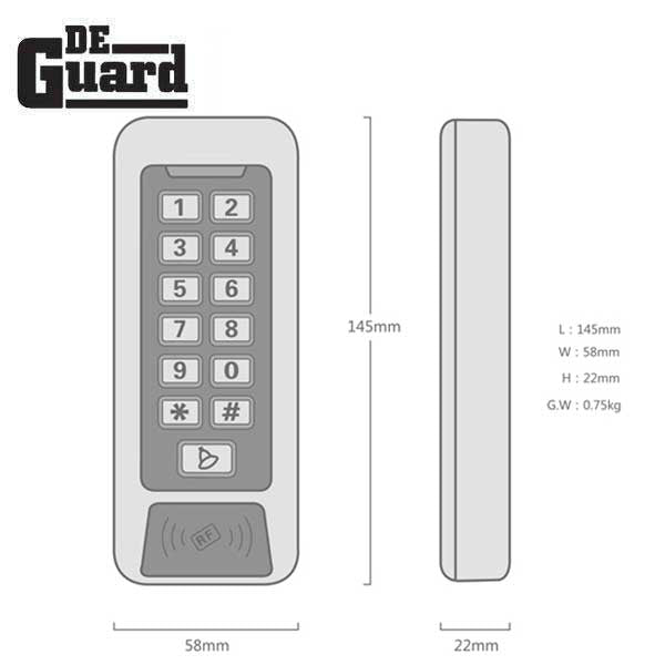 Stand Alone Access Controller -  HID Prox Card Reader & Keypad Controller - Single or Double Doors - Waterproof IP68 - UHS Hardware