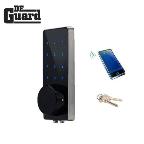 Electronic Bluetooth Touchscreen Deadbolt (Satin Silver) w/ Phone App & Key Override - UHS Hardware Electronic Bluetooth Touchscreen Deadbolt (Satin Silver) w/ Phone App & Key Override - UHS Hardware