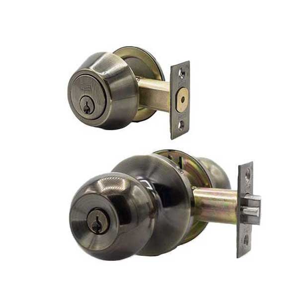 Premium Combo Lockset - Antique Bronze - Entrance - Grade 3 - SC1 - UHS Hardware Premium Combo Lockset - Antique Bronze - Entrance - Grade 3 - SC1 - UHS Hardware