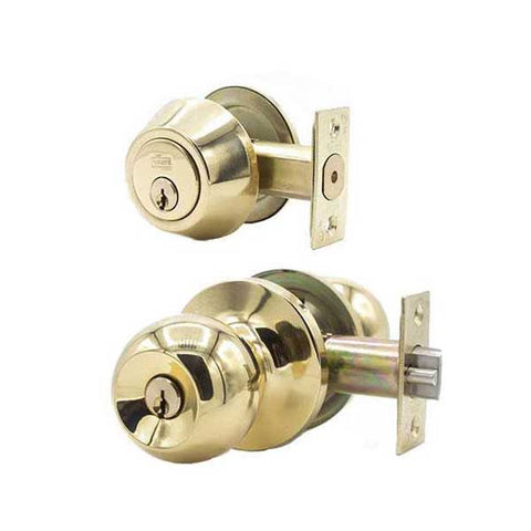 Premium Combo Lockset - Polished Brass - Entrance - Grade 3 - KW1 - UHS Hardware Premium Combo Lockset - Polished Brass - Entrance - Grade 3 - KW1 - UHS Hardware