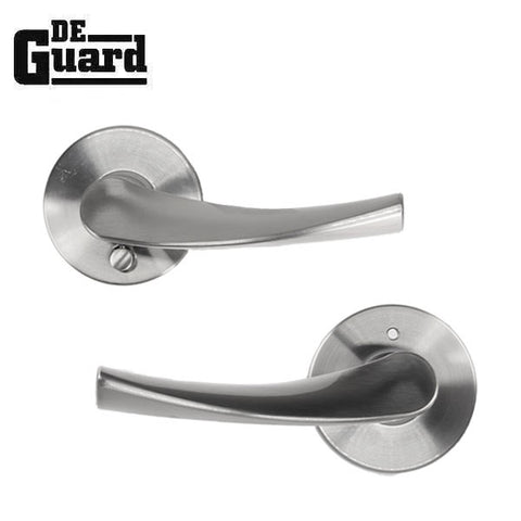 Contemporary Wave Lever Set - Privacy - Round Rose - Satin Nickel - Grade 3 - UHS Hardware Contemporary Wave Lever Set - Privacy - Round Rose - Satin Nickel - Grade 3 - UHS Hardware