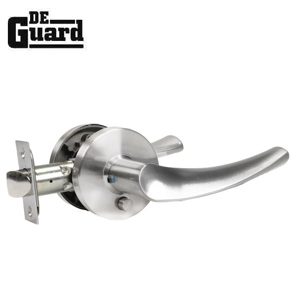Contemporary Wave Lever Set - Privacy - Round Rose - Satin Nickel - Grade 3 - UHS Hardware Contemporary Wave Lever Set - Privacy - Round Rose - Satin Nickel - Grade 3 - UHS Hardware
