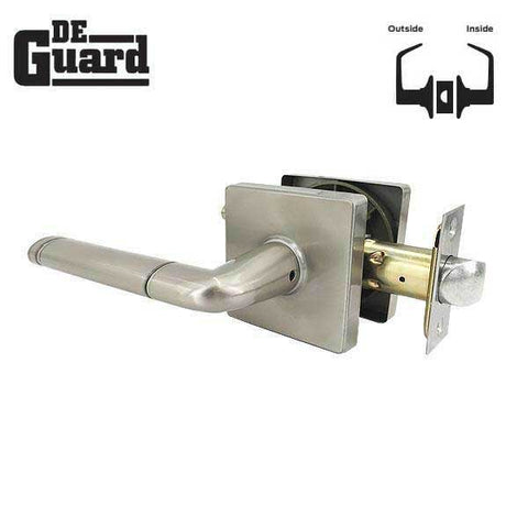 Premium Contemporary Lever Set Lock - Square Rose -Bright Satin Nickel - Passage - Grade 3 - UHS Hardware Premium Contemporary Lever Set Lock - Square Rose -Bright Satin Nickel - Passage - Grade 3 - UHS Hardware