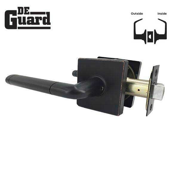 Premium Contemporary Lever Set Lock - Square Rose - Oil Rubbed Bronze - Passage - Grade 3 - UHS Hardware Premium Contemporary Lever Set Lock - Square Rose - Oil Rubbed Bronze - Passage - Grade 3 - UHS Hardware