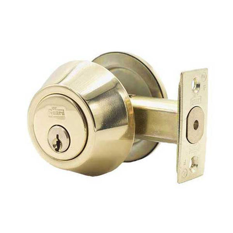 Premium Single Cylinder Deadbolt - Polished Brass - Grade 3 - ( SC1 / KW1 ) - UHS Hardware Premium Single Cylinder Deadbolt - Polished Brass - Grade 3 - ( SC1 / KW1 ) - UHS Hardware