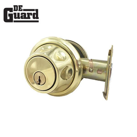 Premium Single Cylinder "Spin To Lock" Deadbolt - Polished Brass - Grade 3 - SC1 - UHS Hardware Premium Single Cylinder "Spin To Lock" Deadbolt - Polished Brass - Grade 3 - SC1 - UHS Hardware