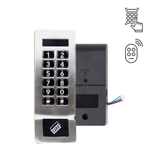 Electronic Keyless Entry Smart Cabinet Lock - RFID & PIN - Satin Chrome - UHS Hardware Electronic Keyless Entry Smart Cabinet Lock - RFID & PIN - Satin Chrome - UHS Hardware