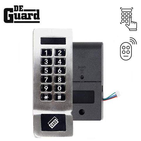 Electronic Keyless Entry Smart Cabinet Lock - RFID & PIN - Satin Chrome - UHS Hardware Electronic Keyless Entry Smart Cabinet Lock - RFID & PIN - Satin Chrome - UHS Hardware