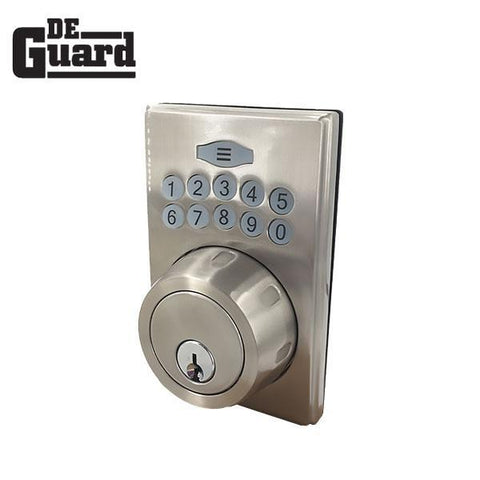 Electronic Deadbolt w/ TurnToLock – Satin Nickel – SN – KW1 - UHS Hardware Electronic Deadbolt w/ TurnToLock – Satin Nickel – SN – KW1 - UHS Hardware