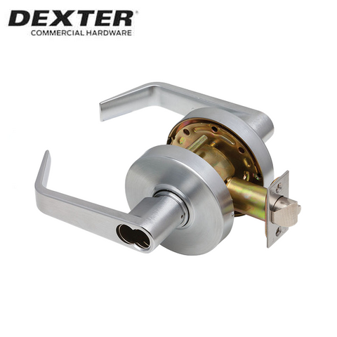 Dexter C2000 - Commercial Lever Set Handle - 2-3/4” Backset - Storeroom - SFIC Less Core - Satin Chrome - Grade 2 - UHS Hardware Dexter C2000 - Commercial Lever Set Handle - 2-3/4” Backset - Storeroom - SFIC Less Core - Satin Chrome - Grade 2 - UHS Hardware