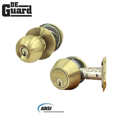 Premium Commercial Combo Lock Set w/ Knob & Deadbolt - US3 - Polished Brass – SC4 Keyway – Grade 2 - UHS Hardware Premium Commercial Combo Lock Set w/ Knob & Deadbolt - US3 - Polished Brass – SC4 Keyway – Grade 2 - UHS Hardware