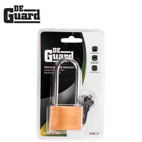 Premium - Solid Brass Padlock - Long Shackle 2 1/8" - Keyed Alike #2 - UHS Hardware Premium - Solid Brass Padlock - Long Shackle 2 1/8" - Keyed Alike #2 - UHS Hardware