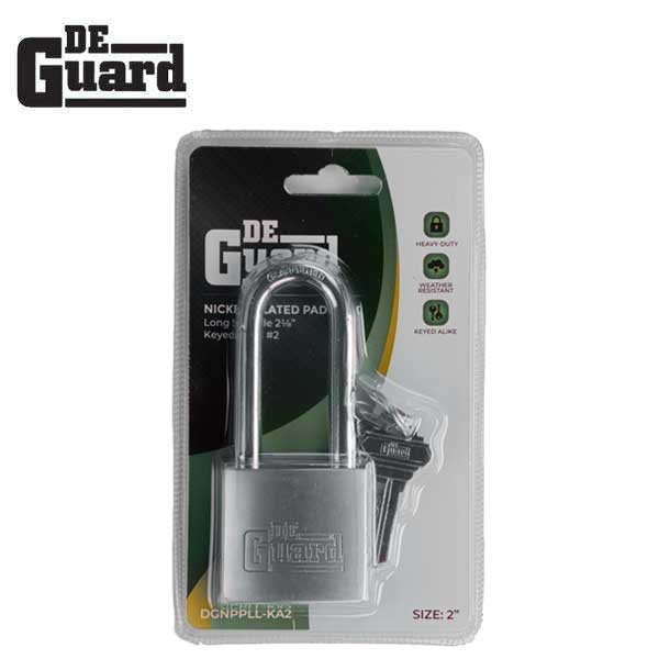 Premium - Nickel Plated Padlock - SC1 Keyway - Long Shackle 2 1/8" - Keyed Alike #2 - UHS Hardware Premium - Nickel Plated Padlock - SC1 Keyway - Long Shackle 2 1/8" - Keyed Alike #2 - UHS Hardware