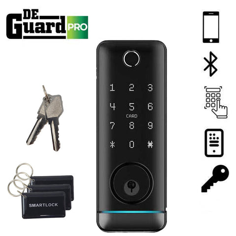3 x DeGuard Pro - Premium Electronic Keyless Entry Smart Deadbolt - T1B - Bluetooth / Fingerprint / RFID / Wi-Fi - IP55 - Black (Bundle of 3) 3 x DeGuard Pro - Premium Electronic Keyless Entry Smart Deadbolt - T1B - Bluetooth / Fingerprint / RFID / Wi-Fi - IP55 - Black (Bundle of 3)