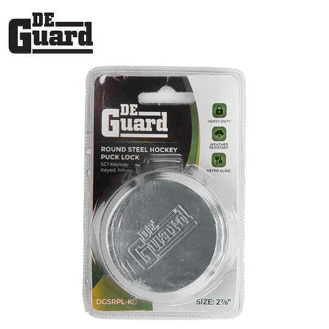 Premium - Round Steel Hockey Puck Lock - Shackleless - SC1 Keyway - Keyed Different - UHS Hardware Premium - Round Steel Hockey Puck Lock - Shackleless - SC1 Keyway - Keyed Different - UHS Hardware