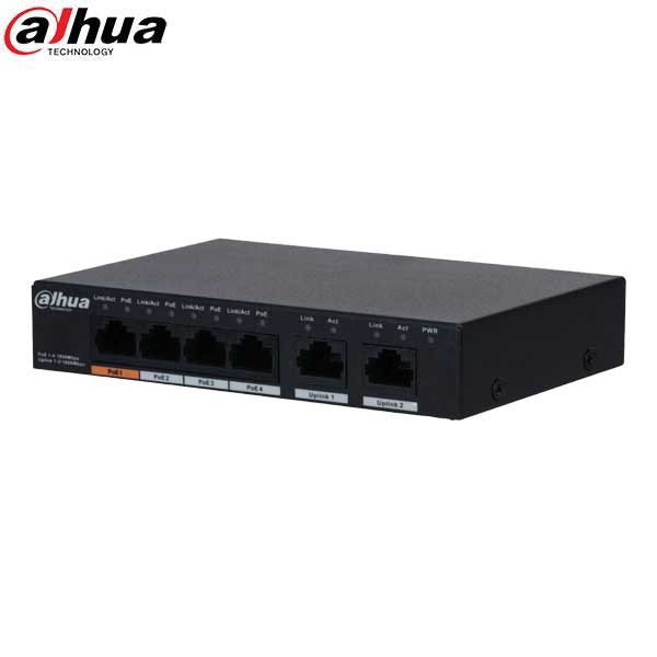 Dahua / Unmanaged PoE Gigabit Switch / Layer 2 / 4-Port / Ethernet / 53 VDC / 60W / PFS3006-4GT-60 - UHS Hardware Dahua / Unmanaged PoE Gigabit Switch / Layer 2 / 4-Port / Ethernet / 53 VDC / 60W / PFS3006-4GT-60 - UHS Hardware