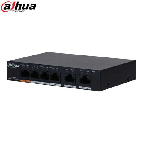Dahua / Unmanaged PoE Gigabit Switch / Layer 2 / 4-Port / Ethernet / 53 VDC / 60W / PFS3006-4GT-60 - UHS Hardware Dahua / Unmanaged PoE Gigabit Switch / Layer 2 / 4-Port / Ethernet / 53 VDC / 60W / PFS3006-4GT-60 - UHS Hardware