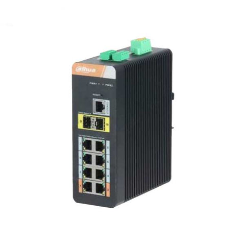 Dahua / PoE Ethernet Switch / Industrial / 8-Port / 48-57 VDC / 120W / Managed / PFS4210-8GT-DP - UHS Hardware Dahua / PoE Ethernet Switch / Industrial / 8-Port / 48-57 VDC / 120W / Managed / PFS4210-8GT-DP - UHS Hardware