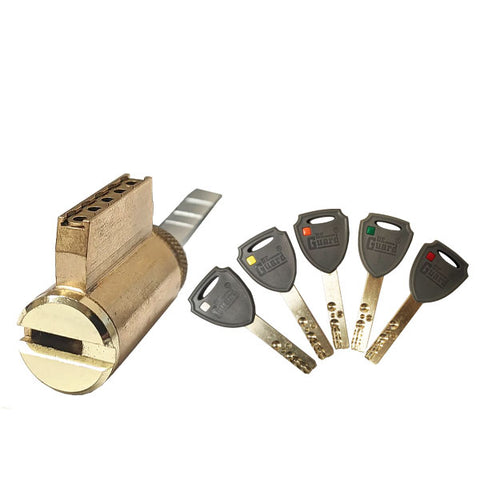 High Security - (Key-In-Knob) KIK Cylinder - 206 Keyway - US3 - Polished Brass - UHS Hardware High Security - (Key-In-Knob) KIK Cylinder - 206 Keyway - US3 - Polished Brass - UHS Hardware
