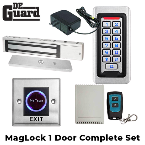 Complete Door Kit - Single Door Maglock 1200 lb w/ Stand Alone Keypad Controller - Wireless Remote Control Switch Kit - 12VDC Transformer & Contactless Door Exit Button - UHS Hardware Complete Door Kit - Single Door Maglock 1200 lb w/ Stand Alone Keypad Controller - Wireless Remote Control Switch Kit - 12VDC Transformer & Contactless Door Exit Button - UHS Hardware