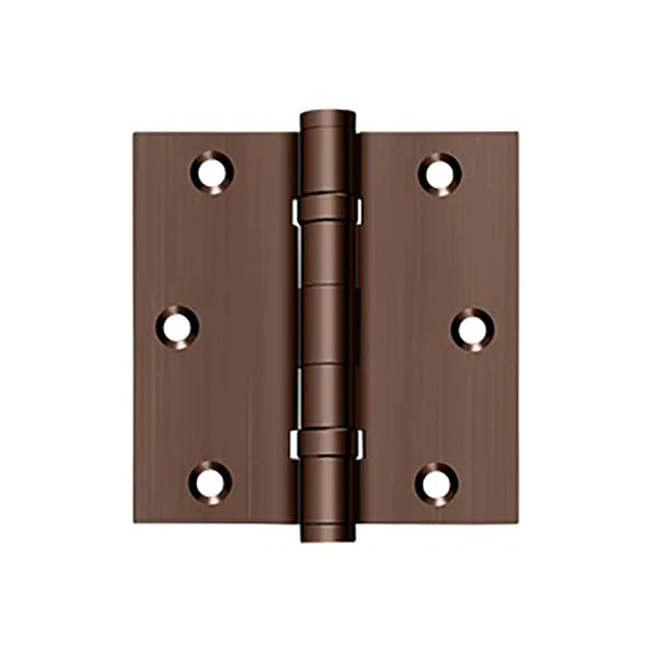 Deltana - 3-1/2" x 3-1/2" Square Hinge - Ball Bearing - Solid Brass - 0.085" Thickness